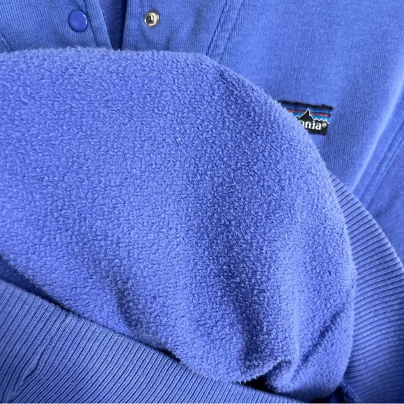 Vintage 85 Patagonia Womens 9 10 Sweatshirt Henley Snap Crew Pullover Indigo Top - Picture 10 of 16